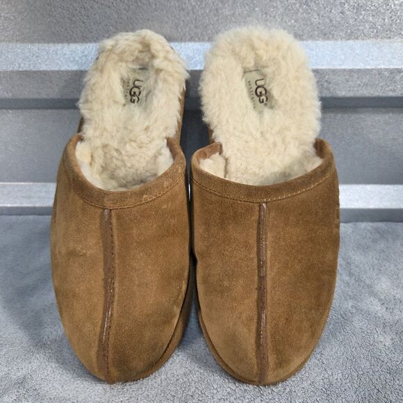 UGG Scuff Suede Slippers Chestnut Sheepskin Lined 5172 Women’s Sz 8 - Picture 7 of 12